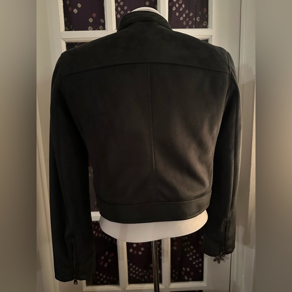 Banana Republic faux suede jacket in dark green - Picture 6 of 9